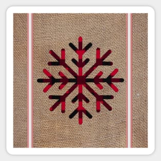 Farmhouse Rustic Design Plaid Snowflake Christmas Season of Winter Sticker